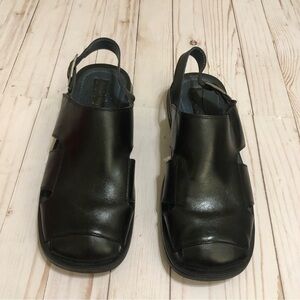 Robert Wayne Leather Fisherman Closed Toe Padded Insoles Slingback Sandals 10